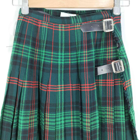 ザスコッチハウス The Scotch House スコットランド製 チェック ウール プリーツ ラップ キルトスカート レディース F:40