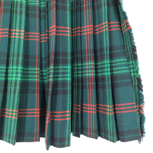 ザスコッチハウス The Scotch House スコットランド製 チェック ウール プリーツ ラップ キルトスカート レディース F:40