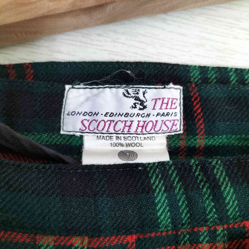 ザスコッチハウス The Scotch House スコットランド製 チェック ウール プリーツ ラップ キルトスカート レディース F:40
