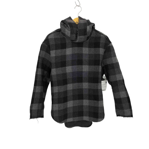 ffixxed studios GREY BLACK CHECK ウールチェックアノラックパーカー メンズ import:XS