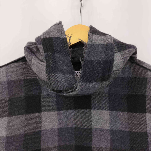 ffixxed studios GREY BLACK CHECK ウールチェックアノラックパーカー メンズ import:XS
