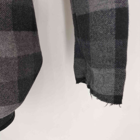 ffixxed studios GREY BLACK CHECK ウールチェックアノラックパーカー メンズ import:XS