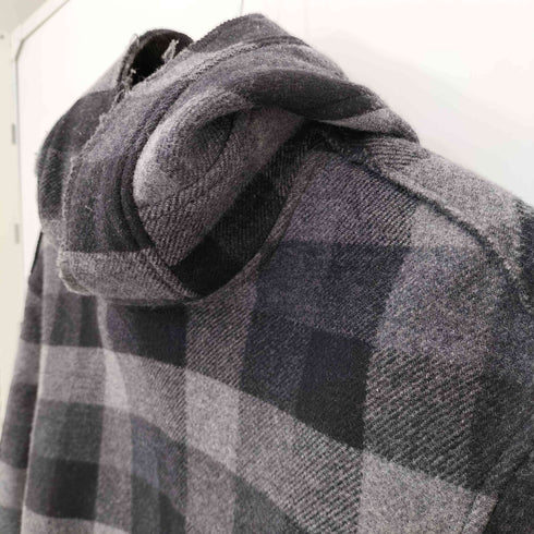 ffixxed studios GREY BLACK CHECK ウールチェックアノラックパーカー メンズ import:XS