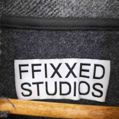 ffixxed studios GREY BLACK CHECK ウールチェックアノラックパーカー メンズ import:XS