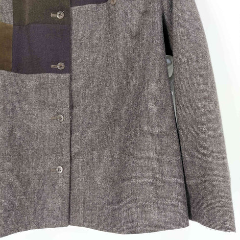 コットンハウスアヤ Cotton House Aya 素材切替 コットンポリブレンド ウール パッチワーク シャツ レディース