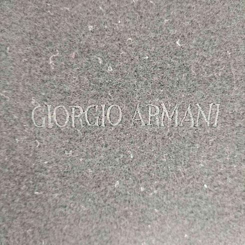 ジョルジオアルマーニ Giorgio Armani 90S イタリア製 白タグ LE COLLEZIONI ロゴ 刺繍 ウール フリンジ マフラー メンズ
