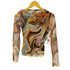 ザラ ZARA PRINTED MARBLE TULLE TOP プリント チュール トップス マルチカラー セカンドスキン レディース import:S