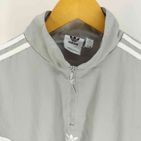 アディダスオリジナルス adidas Originals Oztradamus センターロゴ ハーフジップ ロゴ プリント サイドライン ウインド ブレーカー ジャージ レディース JPN:L
