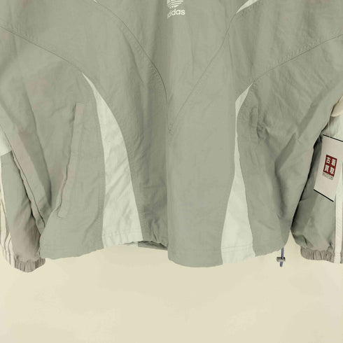 アディダスオリジナルス adidas Originals Oztradamus センターロゴ ハーフジップ ロゴ プリント サイドライン ウインド ブレーカー ジャージ レディース JPN:L