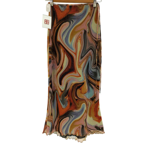 ザラ ZARA PRINTED MARBLE TIGHT SKIRT プリント マーブル タイト スカート レディース S