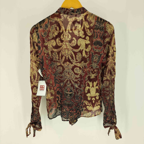 ロベルトカヴァリ roberto cavalli イタリア製 花柄 総柄 シアー シルク ブラウス レディース import:M