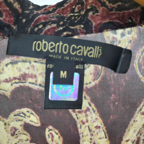 ロベルトカヴァリ roberto cavalli イタリア製 花柄 総柄 シアー シルク ブラウス レディース import:M