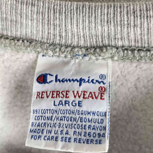 チャンピオン Champion 90s USA製 刺繍タグ REVERSE WEAVE クルーネックスウェット 目 メンズ import:L