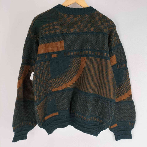 クロコダイル crocodile OLD 日本製 総柄 クルーネックウールニット セーター メンズ JPN:M