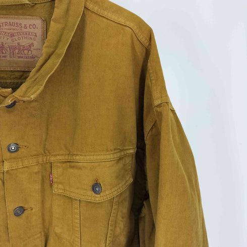 リーバイス Levis 90S USA製 デカパッチ 裏ボタン303 刻印 先染め 70598-0833 デニム トラッカージャケット 1992年製 メンズ import:XL