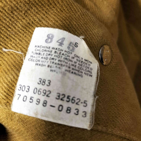 リーバイス Levis 90S USA製 デカパッチ 裏ボタン303 刻印 先染め 70598-0833 デニム トラッカージャケット 1992年製 メンズ import:XL
