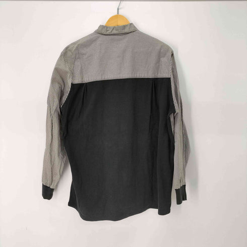 ワイズフォーメン Ys for men 90s-00s 茶タグ 異素材切替 チェック長袖シャツ メンズ