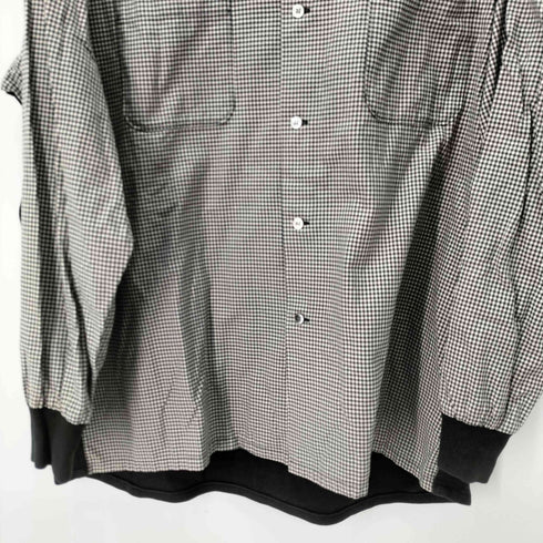 ワイズフォーメン Ys for men 90s-00s 茶タグ 異素材切替 チェック長袖シャツ メンズ