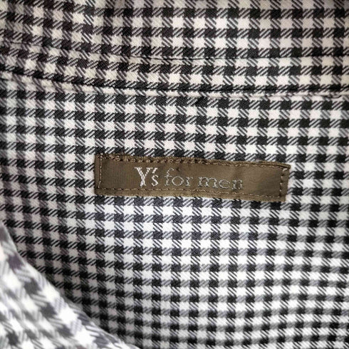 ワイズフォーメン Ys for men 90s-00s 茶タグ 異素材切替 チェック長袖シャツ メンズ