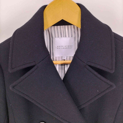 マッキントッシュフィロソフィー MACKINTOSH PHILOSOPHY 裏地ストライプ ウール ショート ピーコート レディース JPN:36