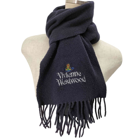 ヴィヴィアンウエストウッドアクセサリー Vivienne Westwood Accessories ウール100%刺繍マフラー メンズ
