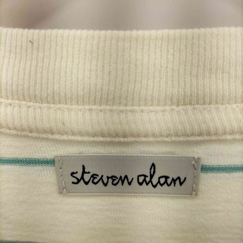 スティーブンアラン Steven Alan LIGHT HI-DENS BORDER CREW NECK TEE-BOX メンズ JPN:L