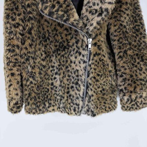 ユニフ UNIF レオパード ダブルライダース ボアフリース ジャケット レディース import:XS