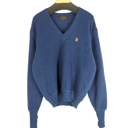 マンシングウェア GRANDSLAM MUNSINGWEAR CLASSIC アルパカ80% ロゴ刺繍 Vネックニット パイル メンズ JPN:M