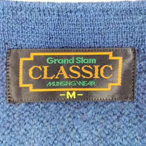 マンシングウェア GRANDSLAM MUNSINGWEAR CLASSIC アルパカ80% ロゴ刺繍 Vネックニット パイル メンズ JPN:M
