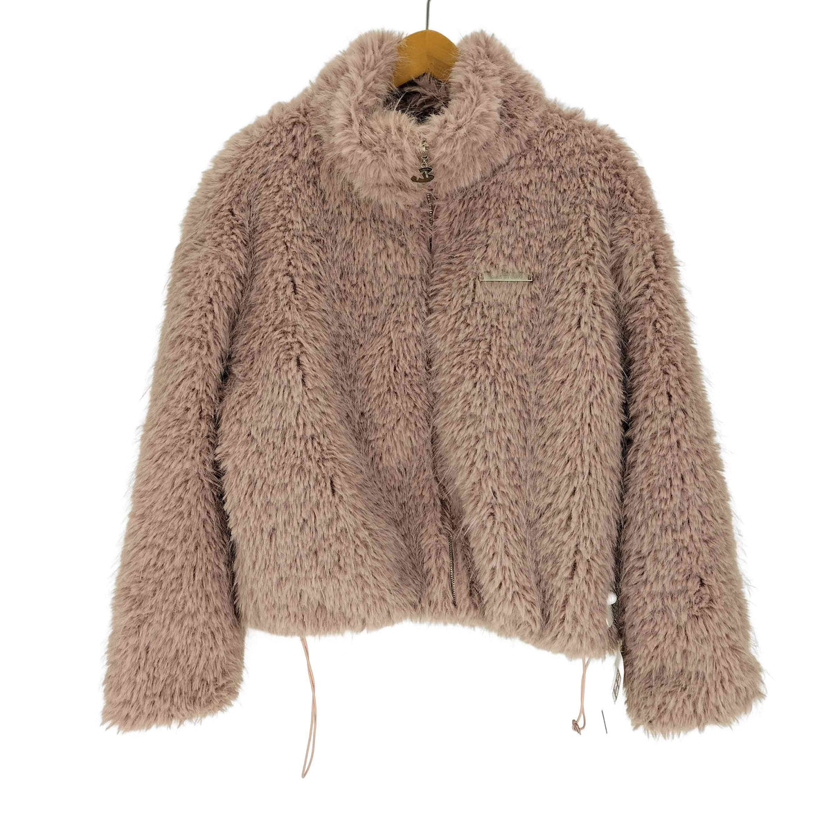 EZEK PROJECT Rabbit fur jacket ロゴ プレート スタンドカラー 