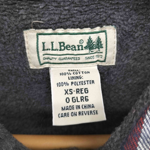エルエルビーン L.L.Bean 裏地フリース フランネルシャツ メンズ import:XS
