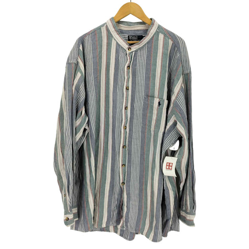 ポロバイラルフローレン Polo by RALPH LAUREN regent classic fit マルチストライプ バンドカラーシャツ メンズ JPN:XL