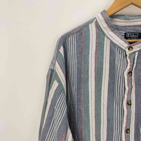 ポロバイラルフローレン Polo by RALPH LAUREN regent classic fit マルチストライプ バンドカラーシャツ メンズ JPN:XL