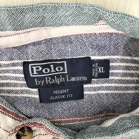 ポロバイラルフローレン Polo by RALPH LAUREN regent classic fit マルチストライプ バンドカラーシャツ メンズ JPN:XL