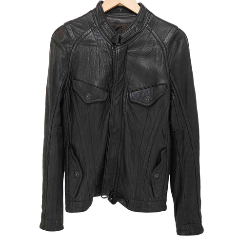 セブンユリウス _7 JULIUS 2008AW シープレザー ガスマスク レザー シングルライダースジャケット メンズ JPN:1