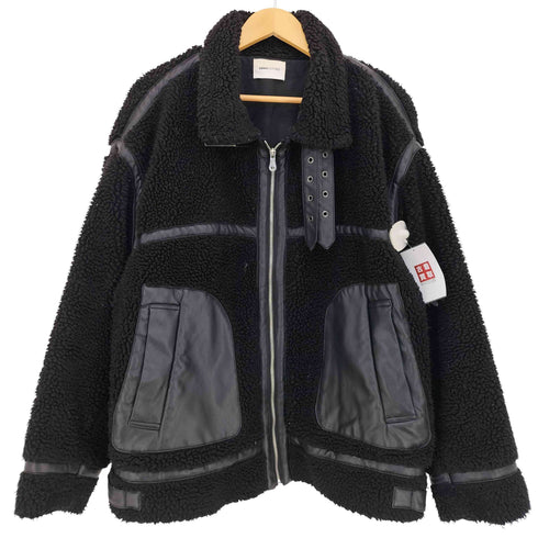 エマクローズ EMMA CLOTHES オーバーサイズレザーパイピングB3ボアジャケット メンズ FREE