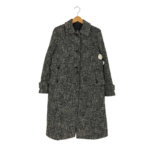アクアスキュータム AQUASCUTUM 3ポケット ウール ナイロン ツイード ステンカラーコート レディース 6F