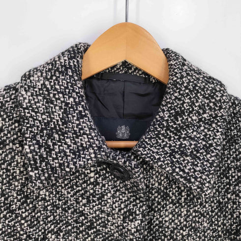 アクアスキュータム AQUASCUTUM 3ポケット ウール ナイロン ツイード ステンカラーコート レディース 6F