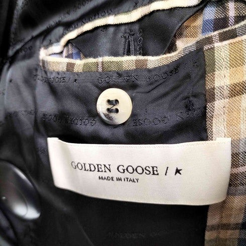 ゴールデングース GOLDEN GOOSE ダブルブレスト マルチチェック 2B テーラードジャケット メンズ 44