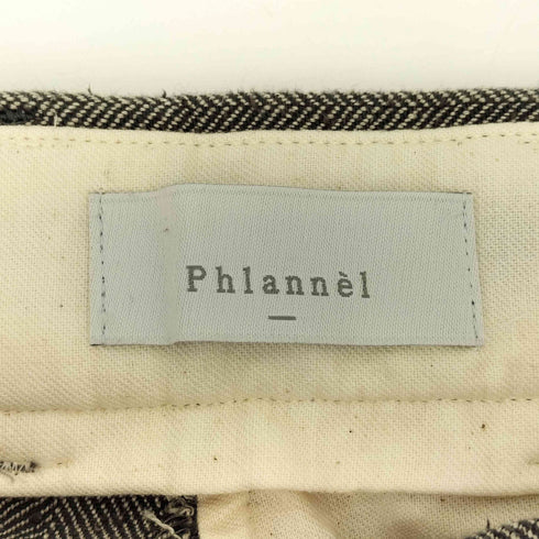 フランネル Phlannel ヘリンボーン柄 リネン混 シルク混 ストレートスラックス メンズ
