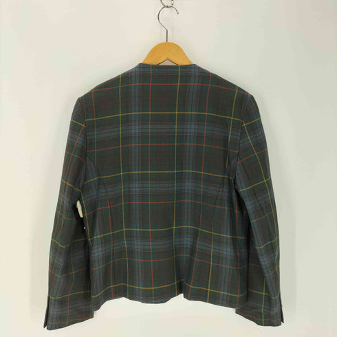 PITLOCHRY ノーカラーチェック柄ジャケット レディース 12