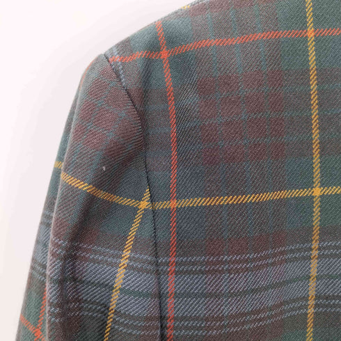 PITLOCHRY ノーカラーチェック柄ジャケット レディース 12