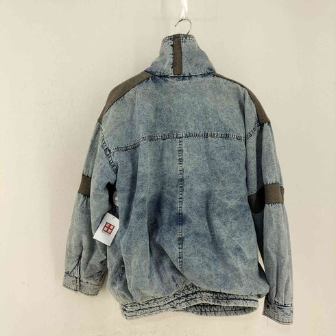 MICKI} ケミカルウォッシュ 中綿 デニムジャケット レディース import:L