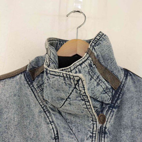MICKI} ケミカルウォッシュ 中綿 デニムジャケット レディース import:L