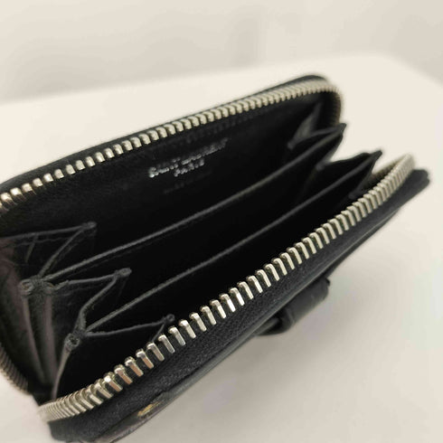 サンローランパリ SAINT LAURENT PARIS 型押しクロコ ラウンドジップコインケース メンズ