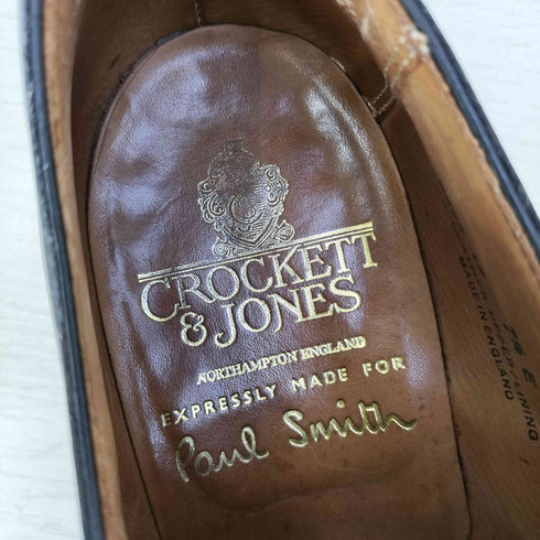 クロケットアンドジョーンズ CROCKETT&JONES 別注 プレーントゥ レースアップ レザー ドレスシューズ メンズ 7 1/2 E