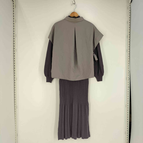 レディメイド LADYMADE シャツベストレイヤードプリーツニットワンピース レディース FREE