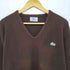 アイゾッドラコステ IZOD LACOSTE 70-80s ユニオンチケット ワンポイント刺繍 Vネック L/S アクリルニット レディース import:L