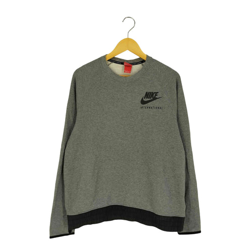 ナイキ NIKE ロゴプリント 素材切替 クルーネックスウェット メンズ import:L