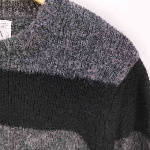 ザラ ZARA ボーダー アクリルポリ シャギーニット メンズ import:L